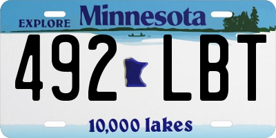 MN license plate 492LBT