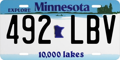 MN license plate 492LBV