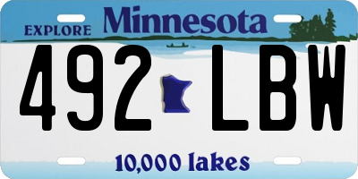 MN license plate 492LBW