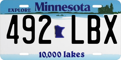 MN license plate 492LBX