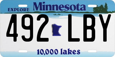 MN license plate 492LBY
