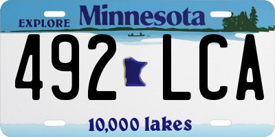 MN license plate 492LCA
