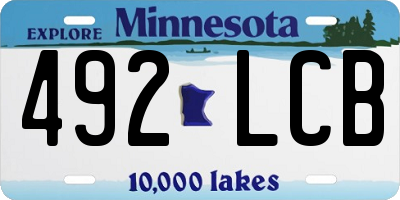 MN license plate 492LCB