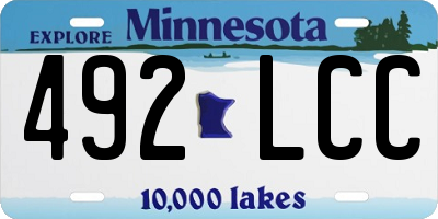 MN license plate 492LCC