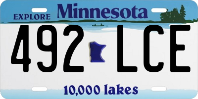 MN license plate 492LCE