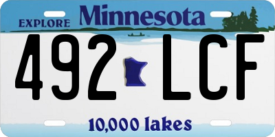 MN license plate 492LCF