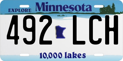 MN license plate 492LCH