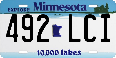 MN license plate 492LCI