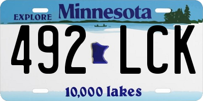 MN license plate 492LCK