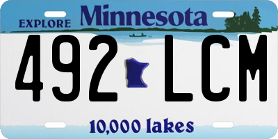 MN license plate 492LCM