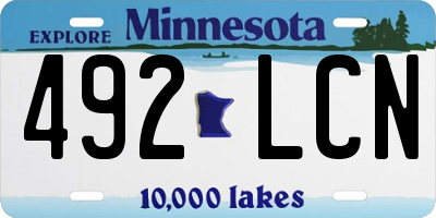MN license plate 492LCN