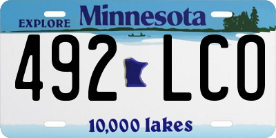 MN license plate 492LCO
