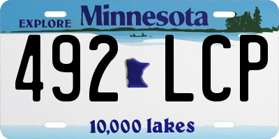 MN license plate 492LCP