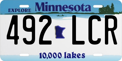 MN license plate 492LCR