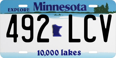MN license plate 492LCV