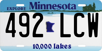 MN license plate 492LCW