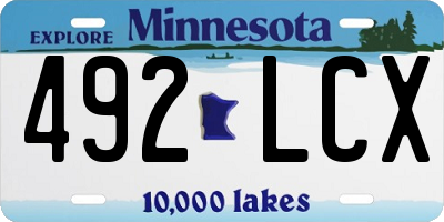 MN license plate 492LCX