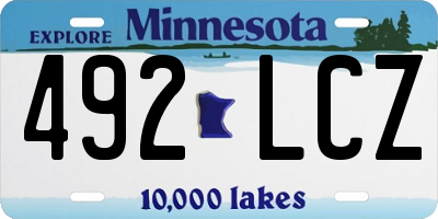 MN license plate 492LCZ