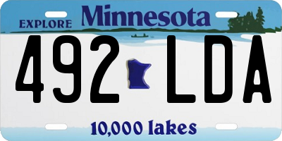 MN license plate 492LDA