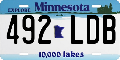 MN license plate 492LDB