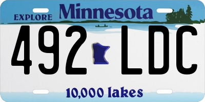 MN license plate 492LDC