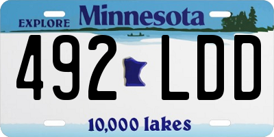 MN license plate 492LDD