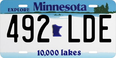 MN license plate 492LDE