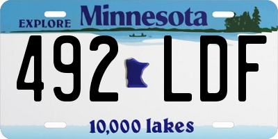 MN license plate 492LDF