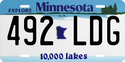 MN license plate 492LDG