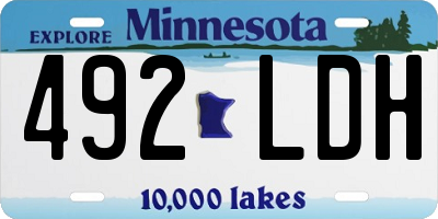 MN license plate 492LDH