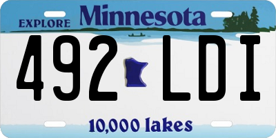 MN license plate 492LDI