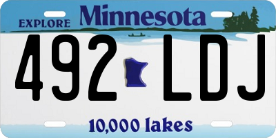 MN license plate 492LDJ