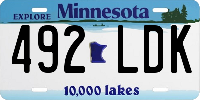 MN license plate 492LDK