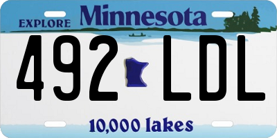 MN license plate 492LDL