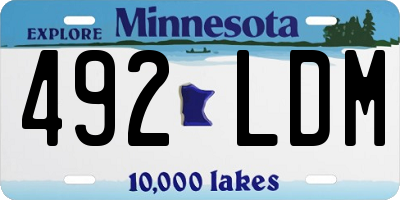 MN license plate 492LDM