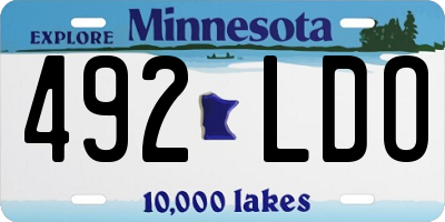 MN license plate 492LDO