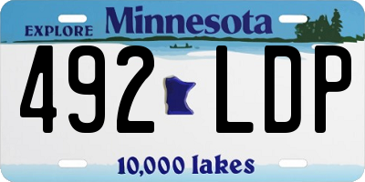 MN license plate 492LDP