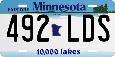 MN license plate 492LDS