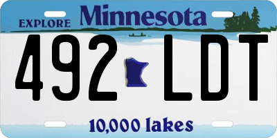 MN license plate 492LDT