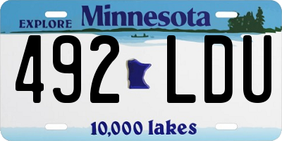 MN license plate 492LDU