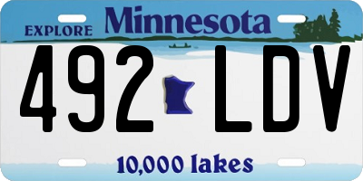 MN license plate 492LDV