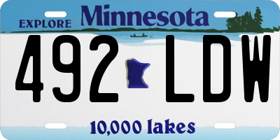 MN license plate 492LDW