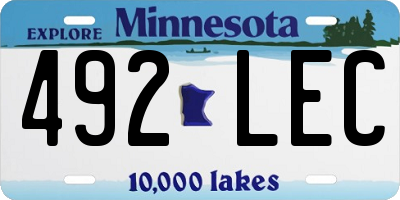 MN license plate 492LEC