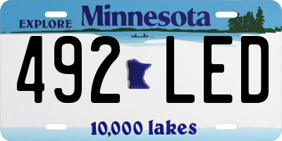 MN license plate 492LED