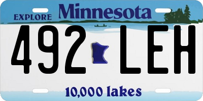 MN license plate 492LEH