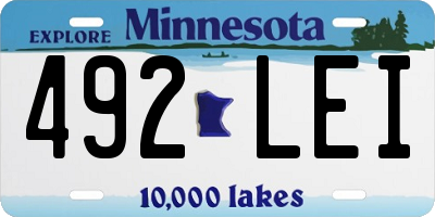MN license plate 492LEI