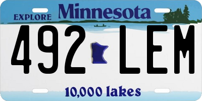 MN license plate 492LEM
