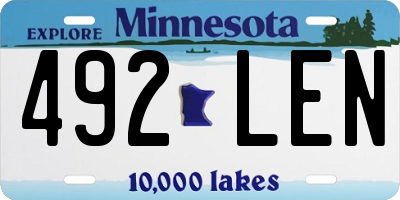 MN license plate 492LEN