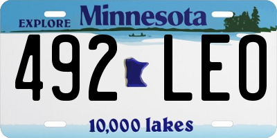 MN license plate 492LEO