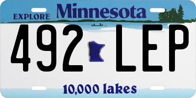 MN license plate 492LEP